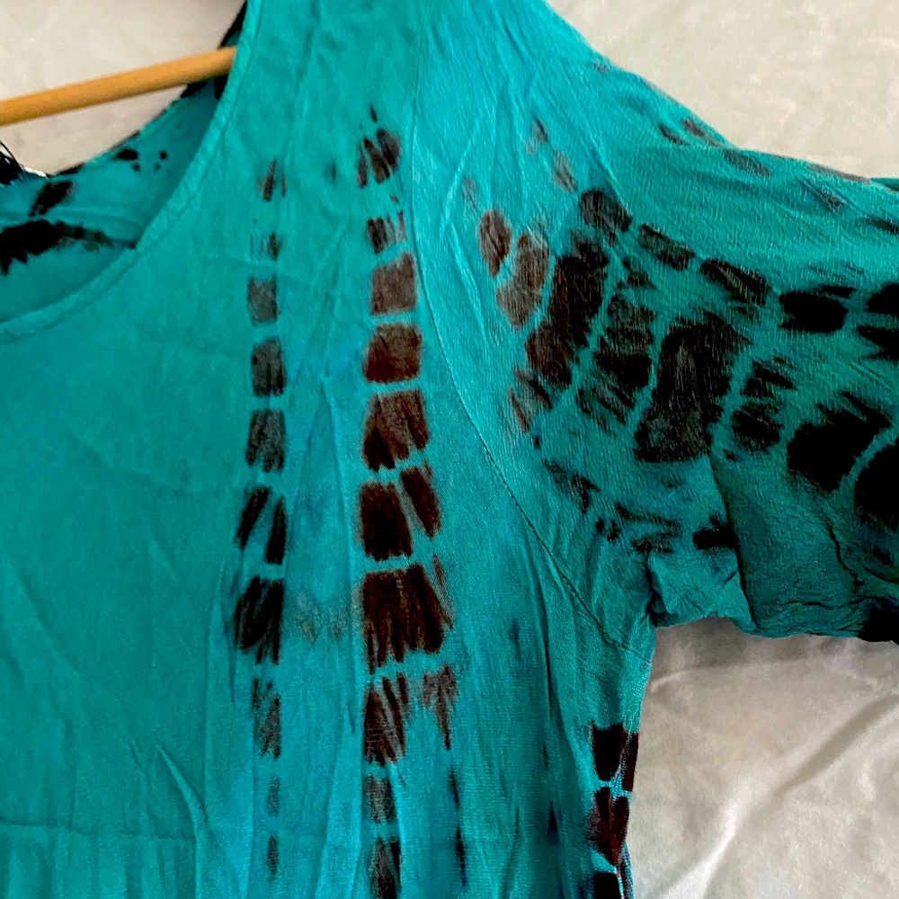 Teal and Black Dye Women's Maxi Dress